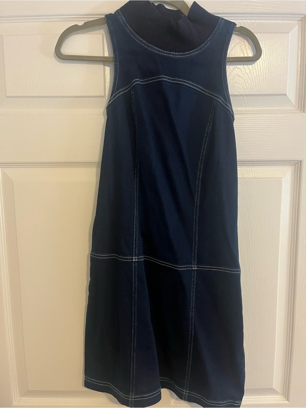 Anthropologie Navy Sleeveless Stitch-Detail Dress